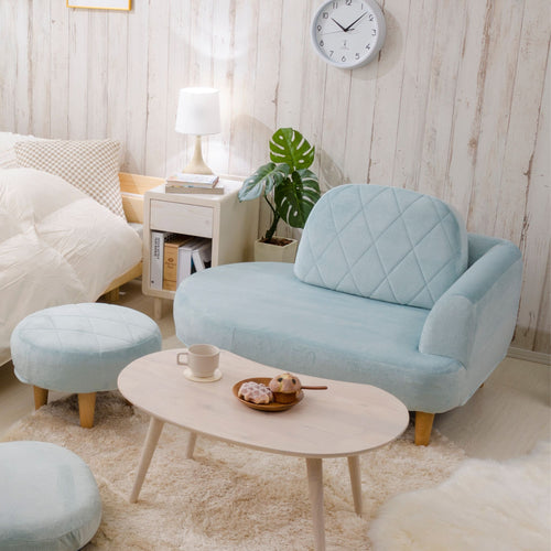 オットマン付きコンパクトカウチソファ セット