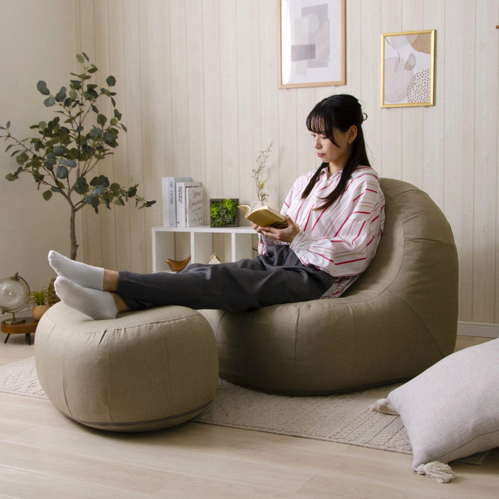 オットマン付き 1人掛け ふわもちソファセット カバーリング オットマン付き 1人掛け ふわもちソファセット カバーリング