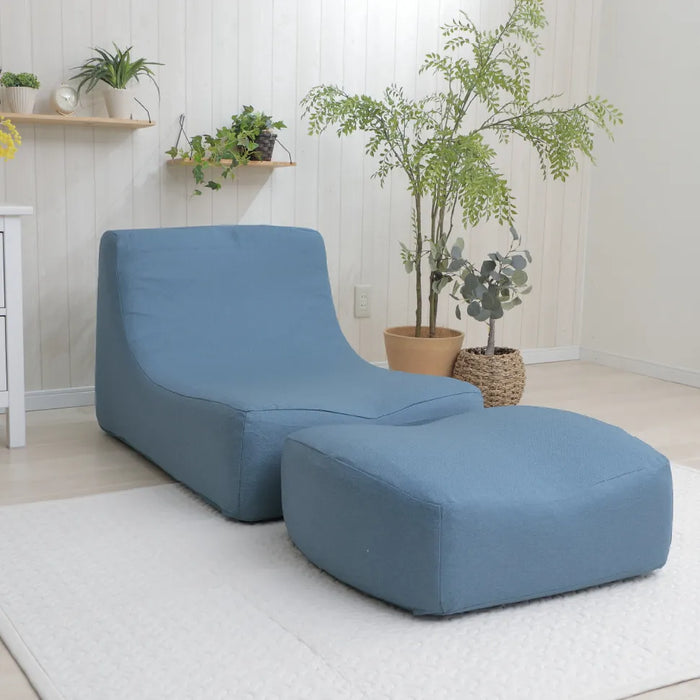 【数量限定】オットマン付きカバーリングローソファ