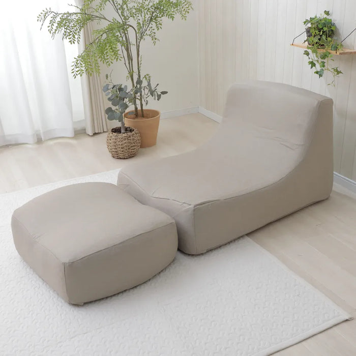 【数量限定】オットマン付きカバーリングローソファ