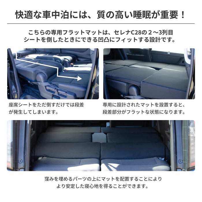 セレナ 日産 C28専用 車中泊フラットマットレス【8人乗り】 NOMAD BASE