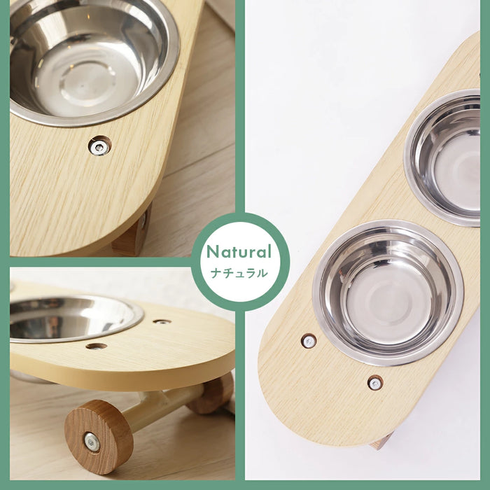 ペット用スケートボード風エサ皿