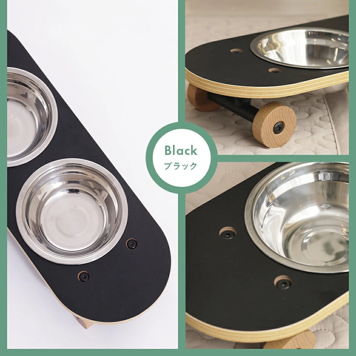ペット用スケートボード風エサ皿