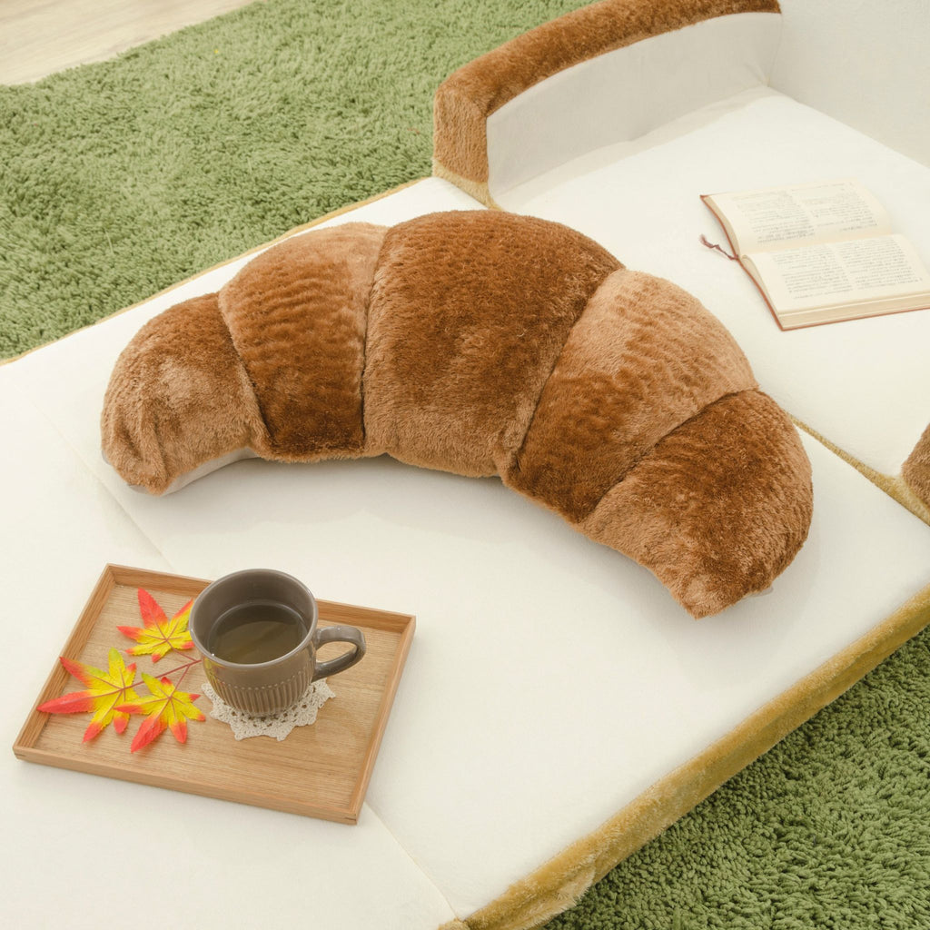 ビーズ枕「あったかクロワッサン」食パンクッションシリーズ